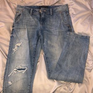 ZARA double zero light wash ripped jeans